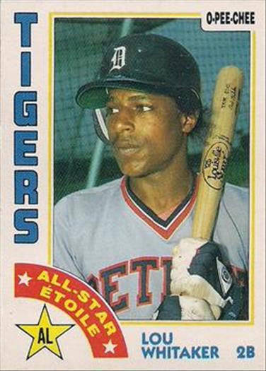 1984 O-Pee-Chee Baseball Cards 181     Lou Whitaker AS